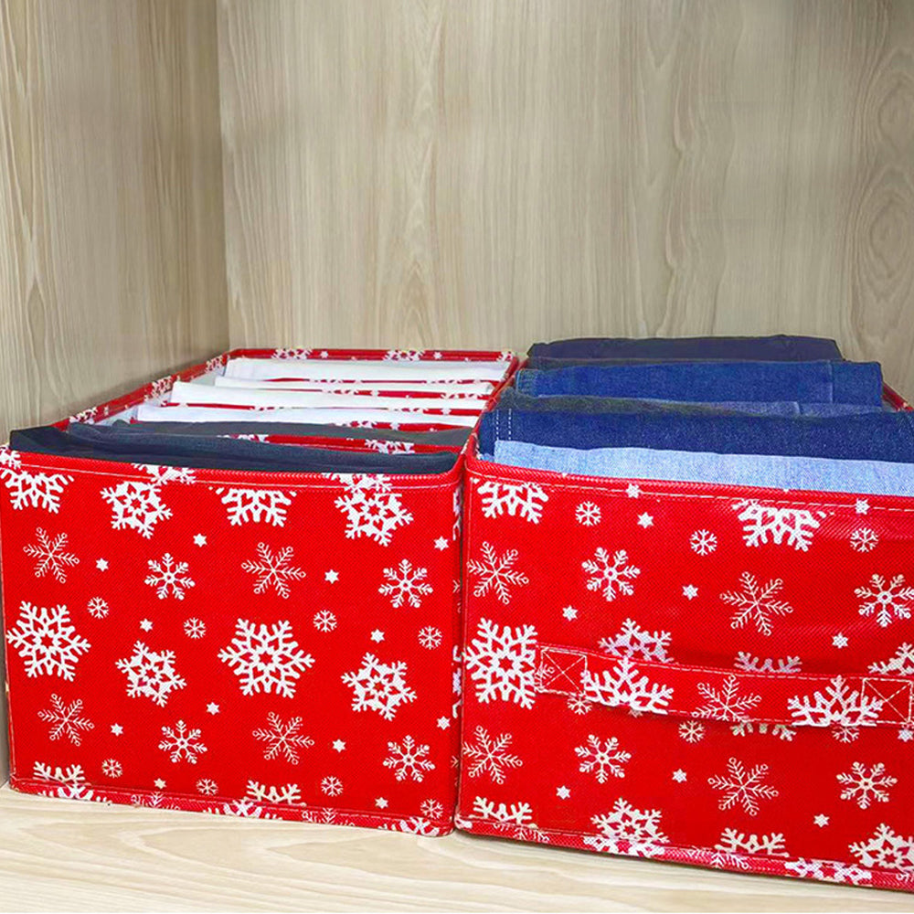 6X Christmas Clothes Storage Box Foldable Clothing Organizers Pants Storage Bins