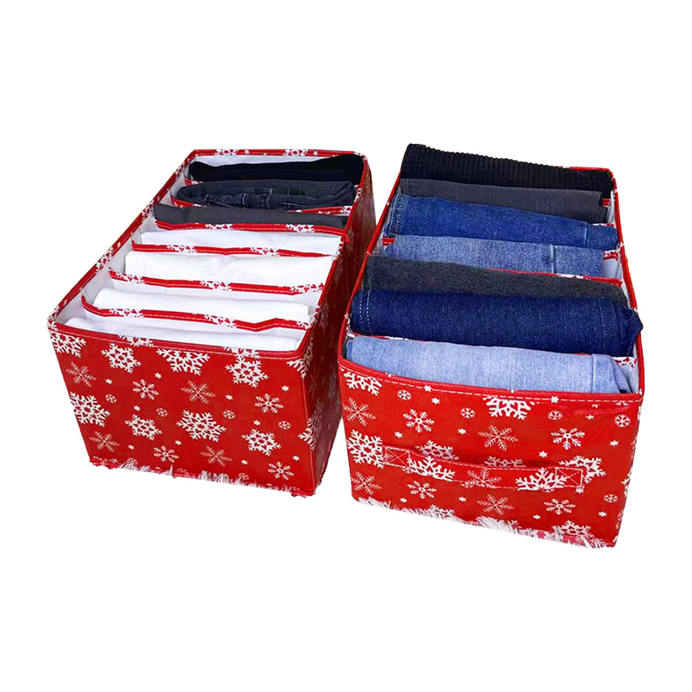 3X Christmas Clothes Storage Box Foldable Clothing Organizers Pants Storage Bins