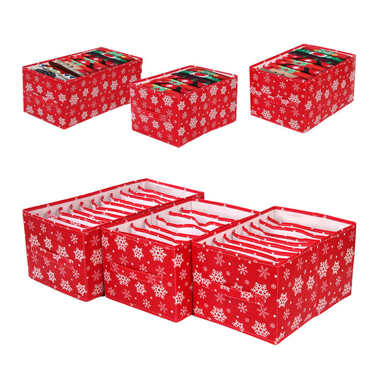 6X Christmas Clothes Storage Box Foldable Clothing Organizers Pants Storage Bins