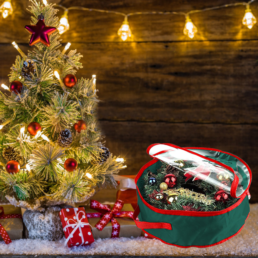 Green Christmas Wreath Storage Bag Garland Storage Container