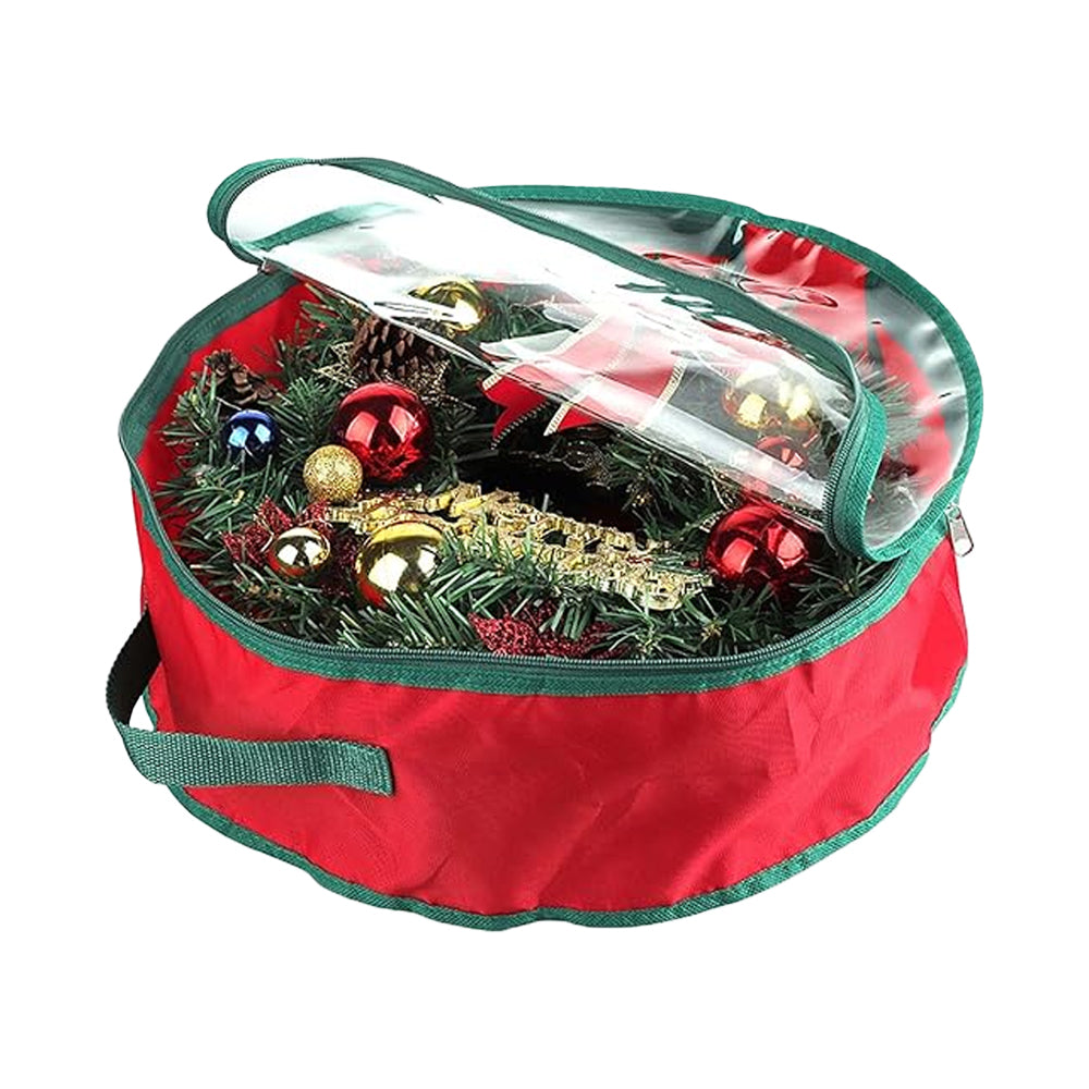 Red Christmas Wreath Storage Bag Garland Storage Container