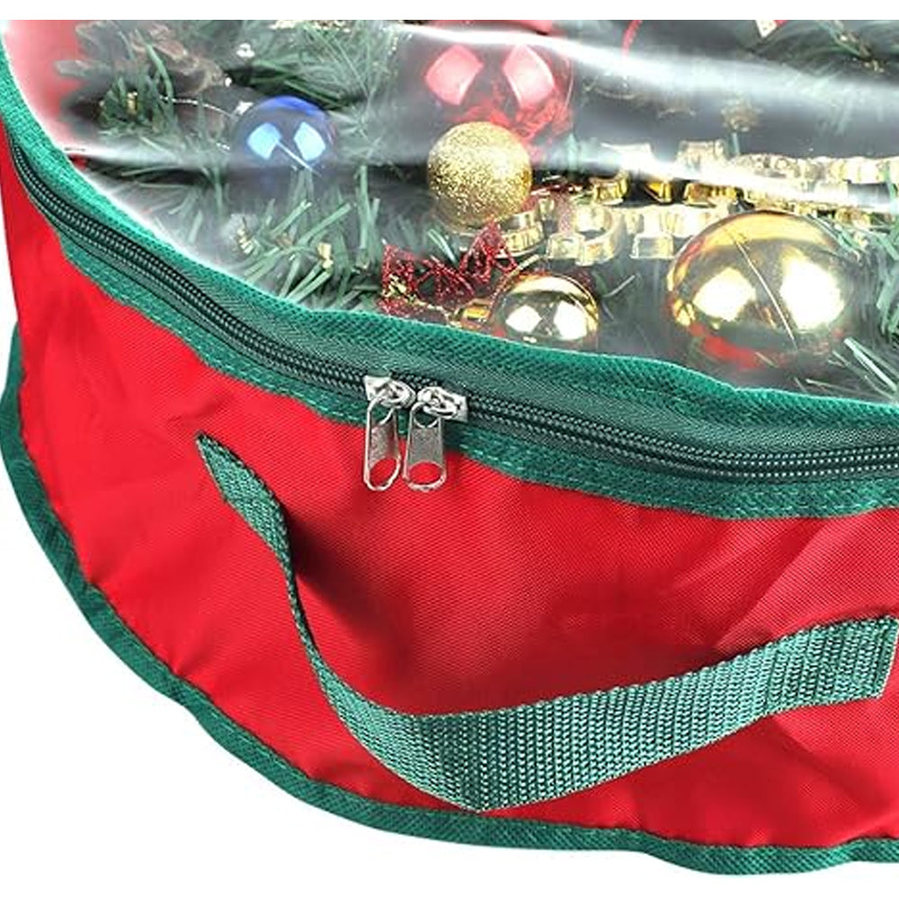 Red Christmas Wreath Storage Bag Garland Storage Container