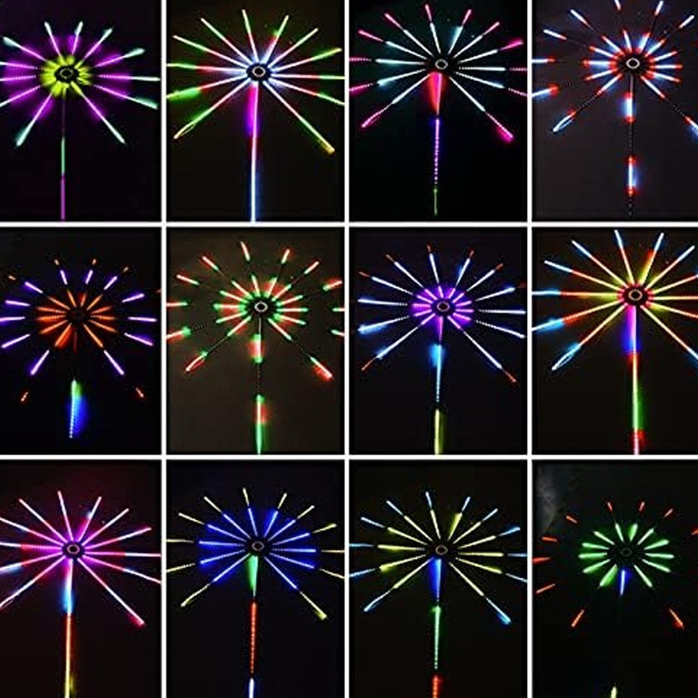 2Pcs Firework LED Strip Light RGB Changing Firework Light 5V USB LED Strip Light