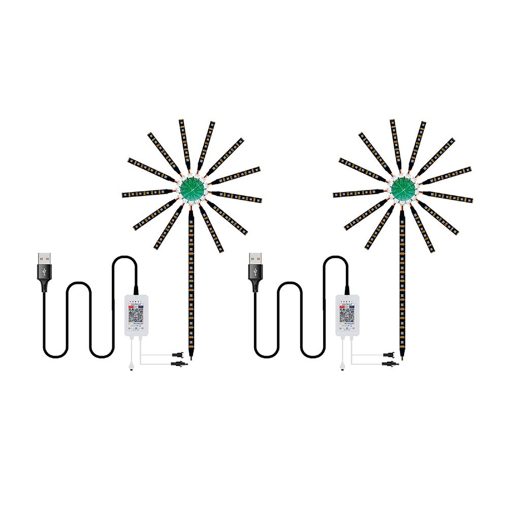 2Pcs Firework LED Strip Light RGB Changing Firework Light 5V USB LED Strip Light