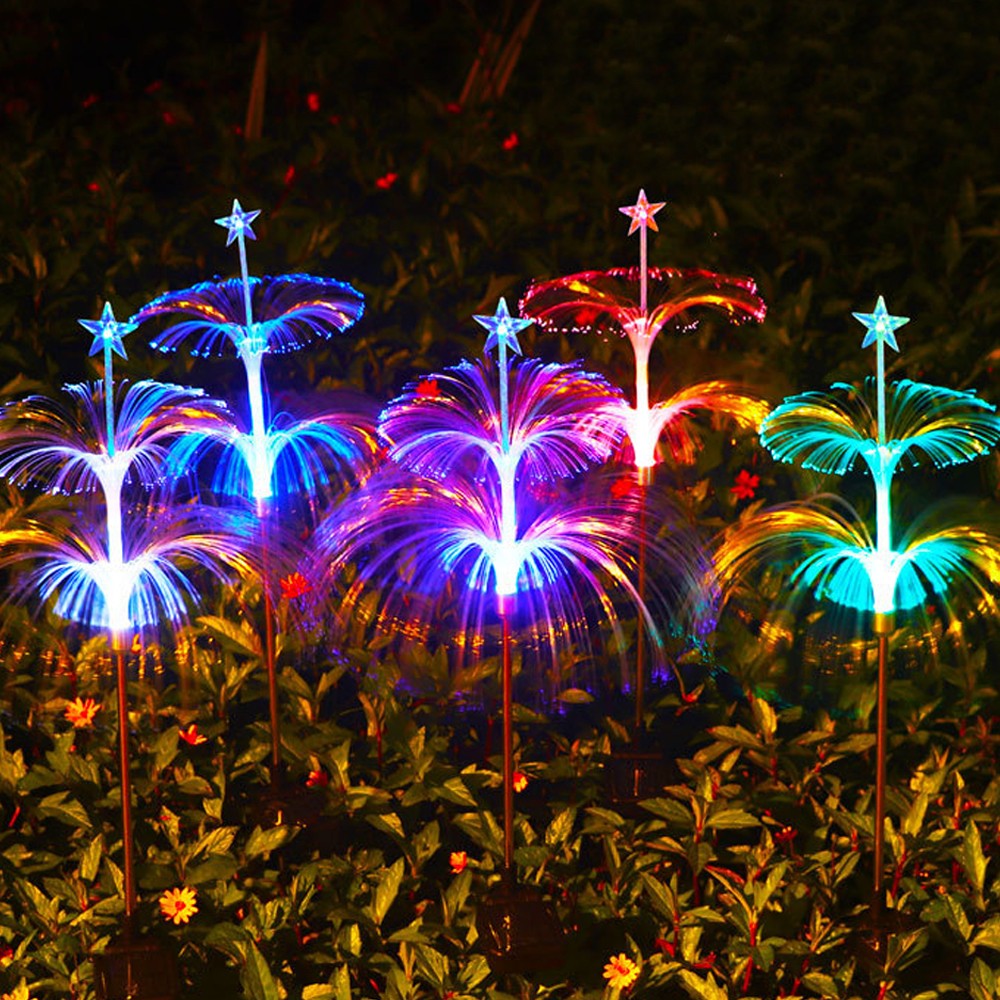4Pcs Solar Jellyfish Star Lights Outdoor Landscape Light Yard Lawn Pathway Light