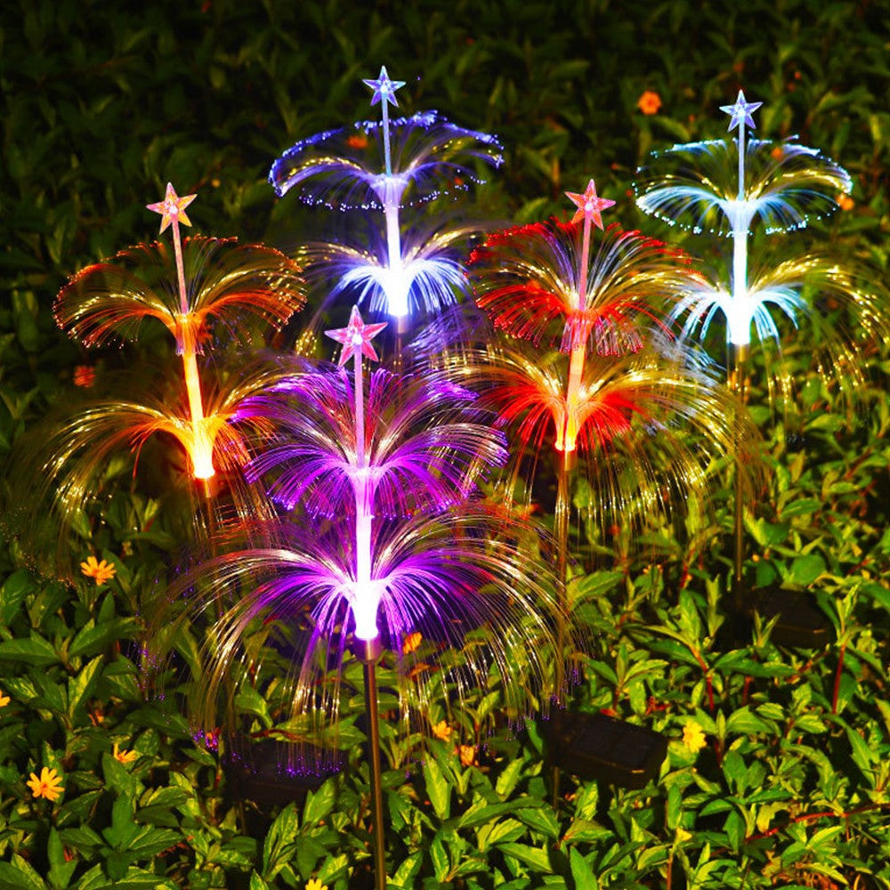 4Pcs Solar Jellyfish Star Lights Outdoor Landscape Light Yard Lawn Pathway Light