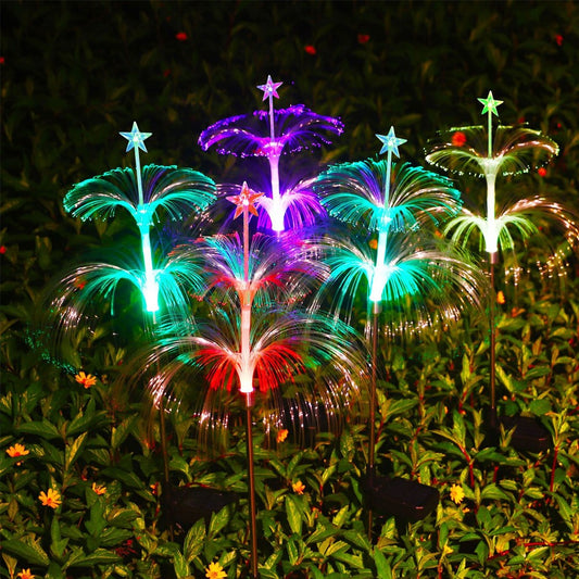 4Pcs Solar Jellyfish Star Lights Outdoor Landscape Light Yard Lawn Pathway Light
