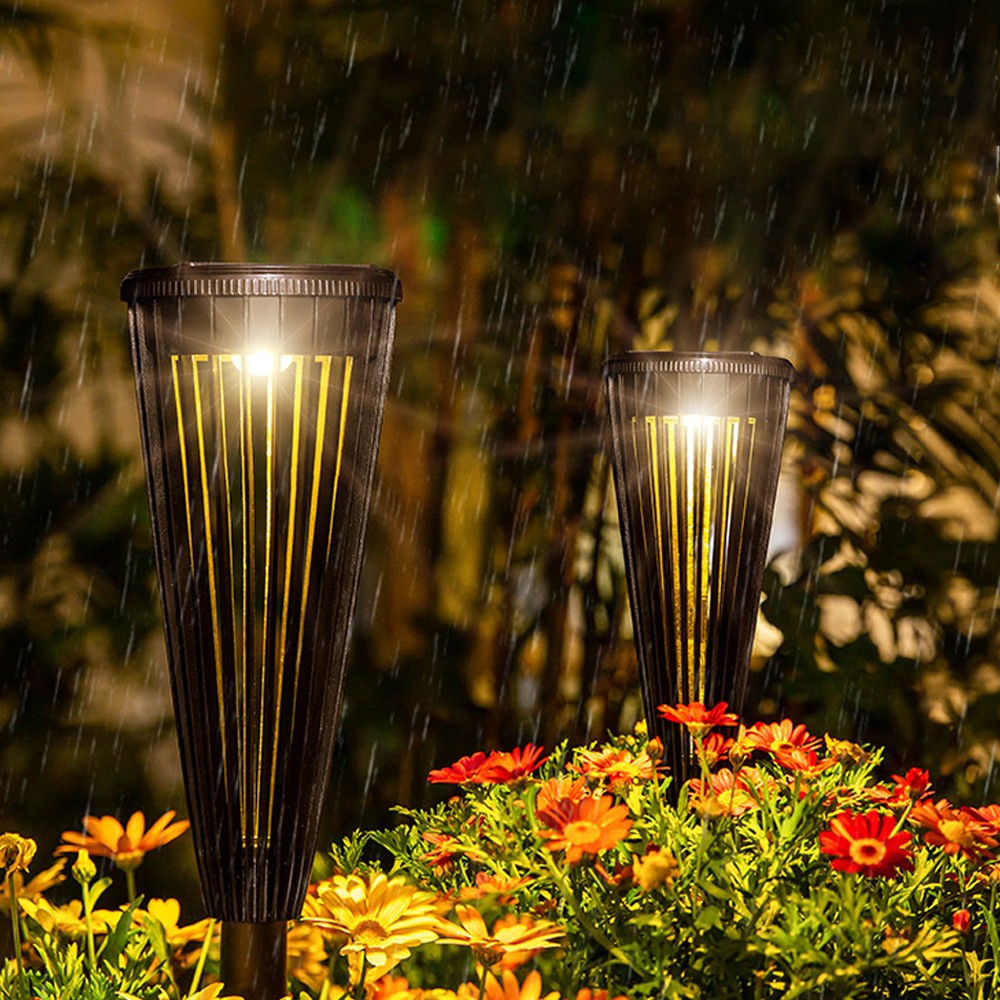 4Pcs Solar Lights Outdoor Landscape Lights Yard Lawn Pathway Lights Bi-Color Light
