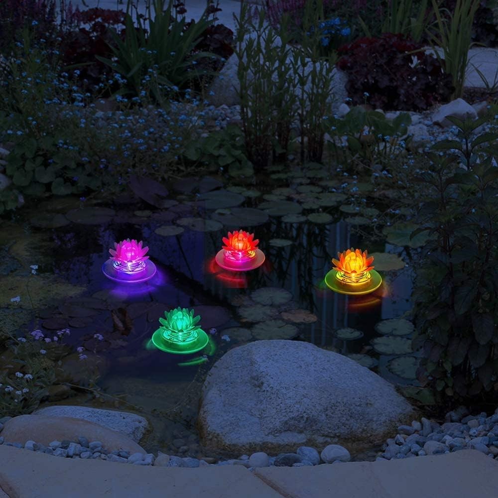 Solar Powered Floating Pool Lights RGB Color Water Resistant Decoration