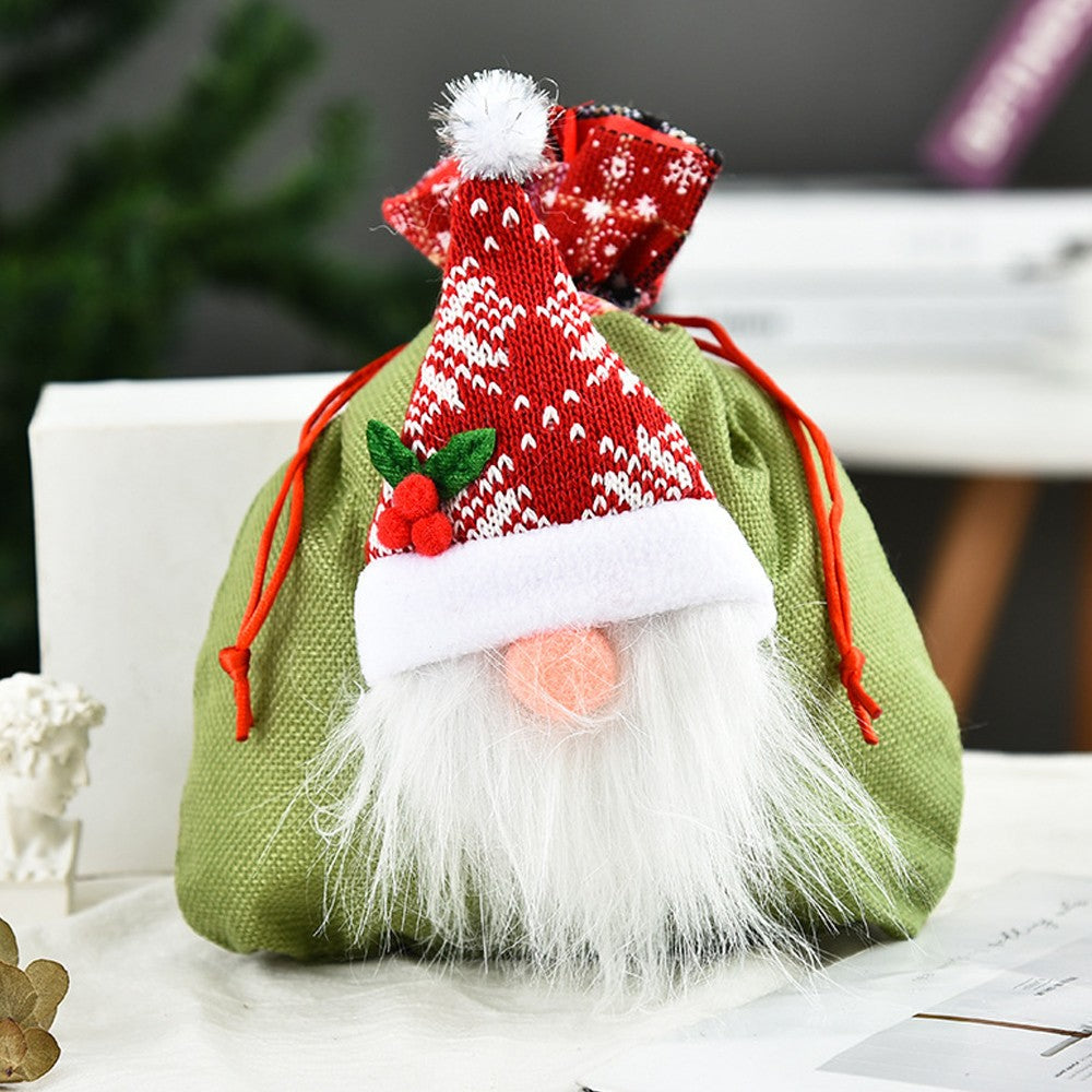 3Pcs Faceless Santa Christmas Candy Bag Christmas Gnome Drawstring Favor Pouch
