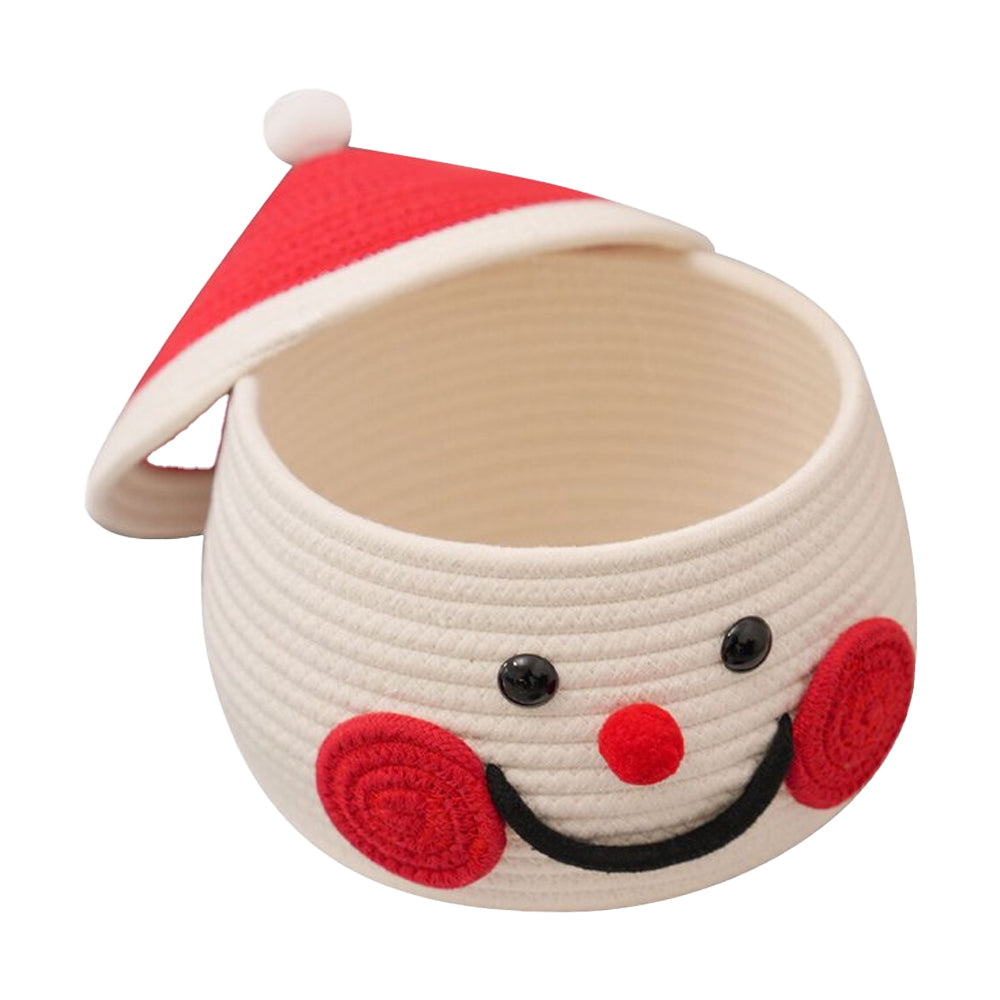 Storage Basket with Lids Cartoon Snowman Organizing Basket