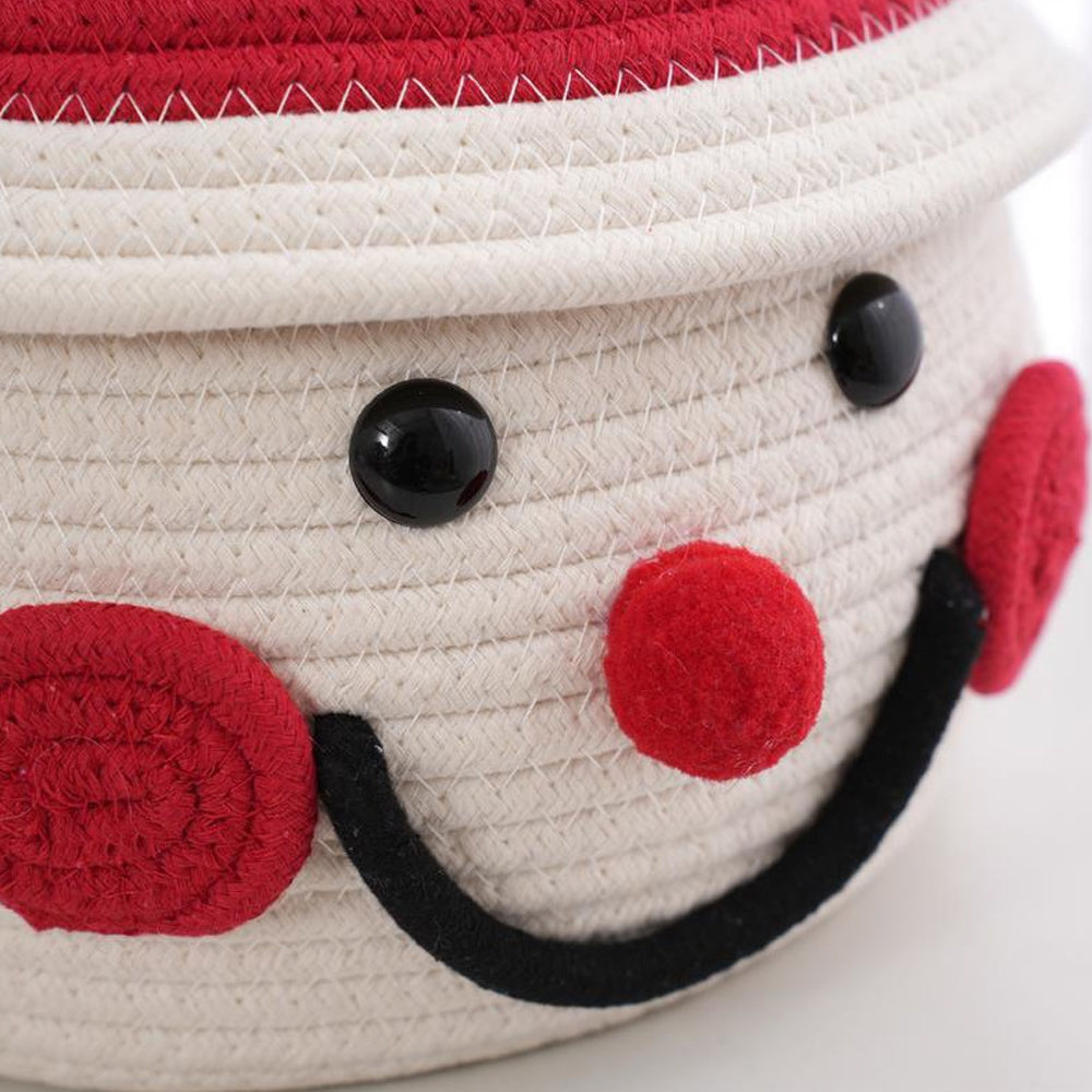 Storage Basket with Lids Cartoon Snowman Organizing Basket