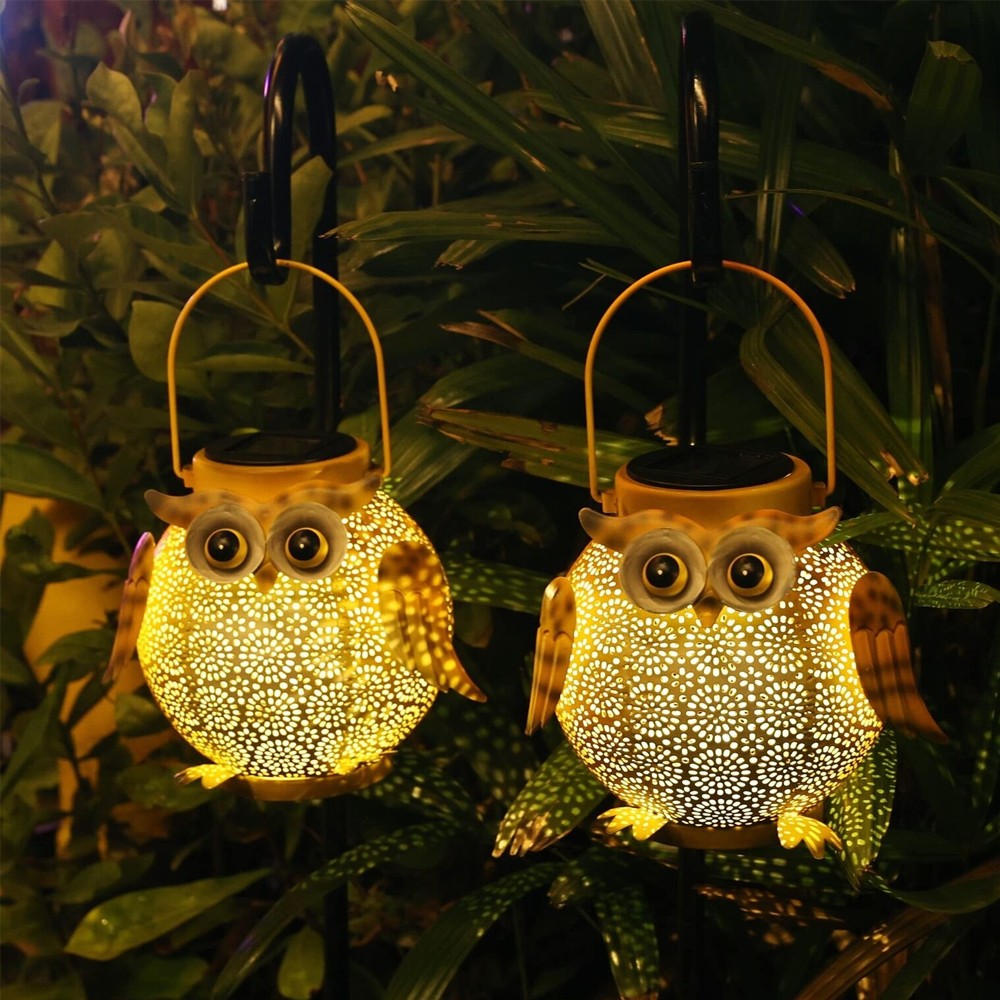 Owl Hanging Solar Lights Lanterns Garden Light Water-resistant Lights