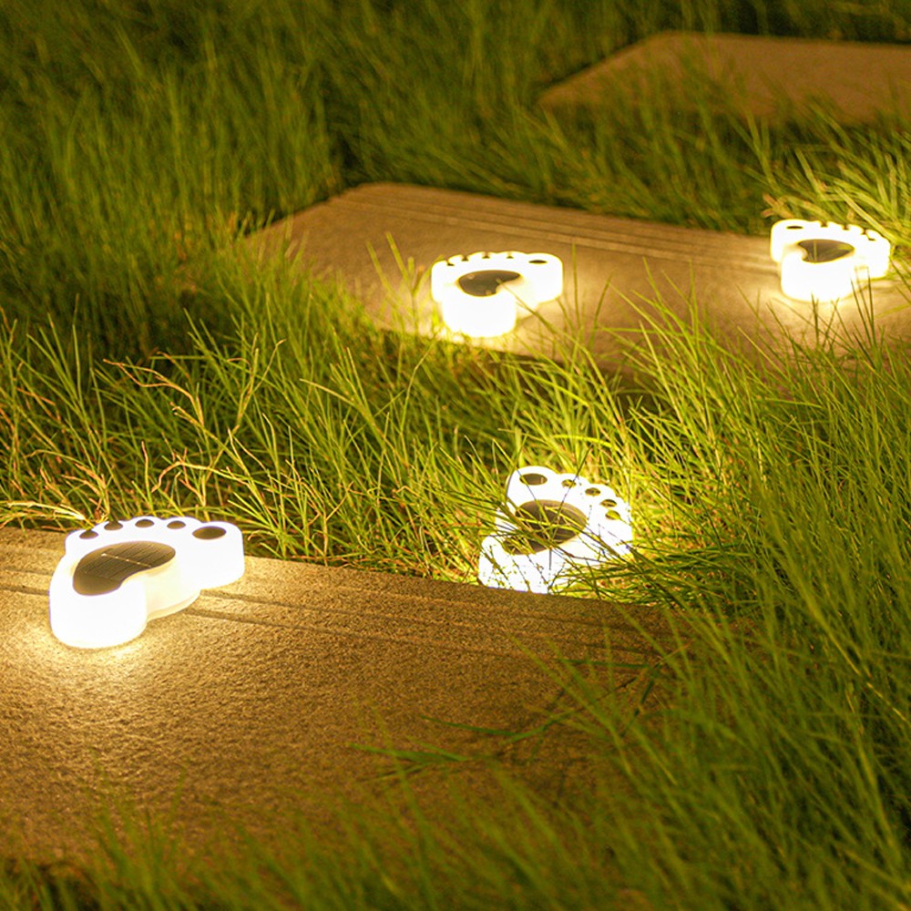 2 PCs Bear Paw Decorative Solar Outdoor Lights Wall Lights for Garden Lawn Yard