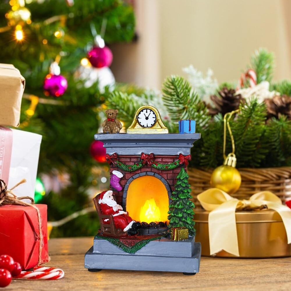 2xFireplace Shape Decoration Light Statue Light Christmas Decoration Lights