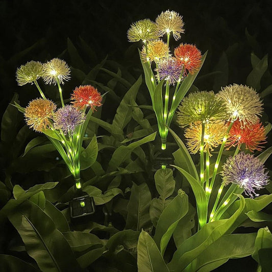 2xSolar Outdoor Light Flower Shape Garden Water-resistant LED Lamp Yard Decor