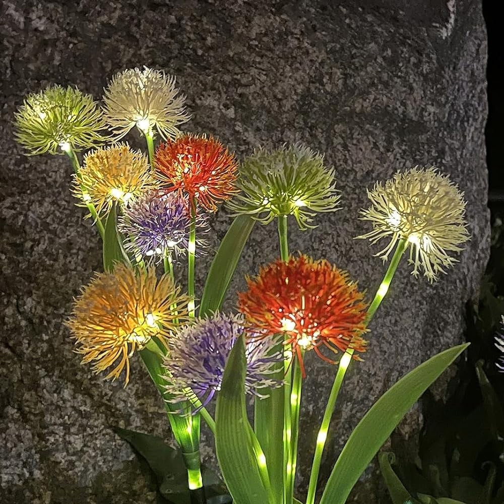 4xSolar Outdoor Light Flower Shape Garden Water-resistant LED Lamp Yard Decor