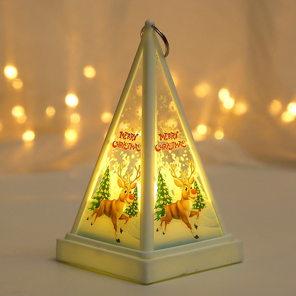 Christmas Elk Night Light Xmas Desktop Decorative Lamp with Hanging Ring