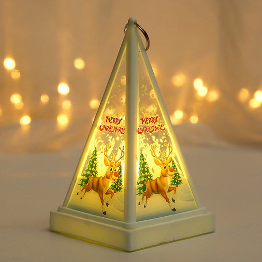 Christmas Elk Night Light Xmas Desktop Decorative Lamp with Hanging Ring