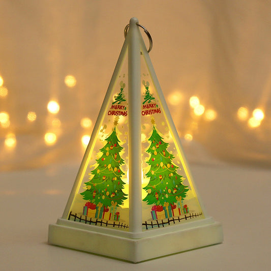 Christmas Tree Night Light Xmas Desktop Decorative Lamp with Hanging Ring