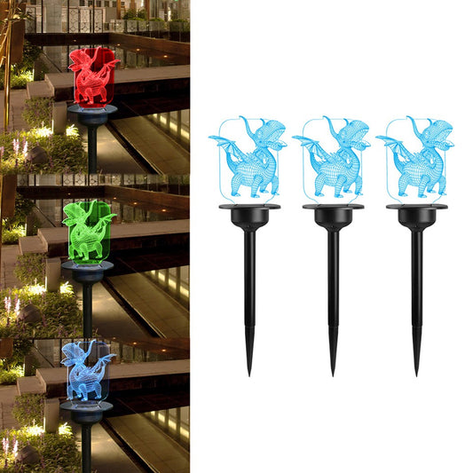 3xSolar Powered LED Light Transparent Acrylic Outdoor Garden Lawn Landscape