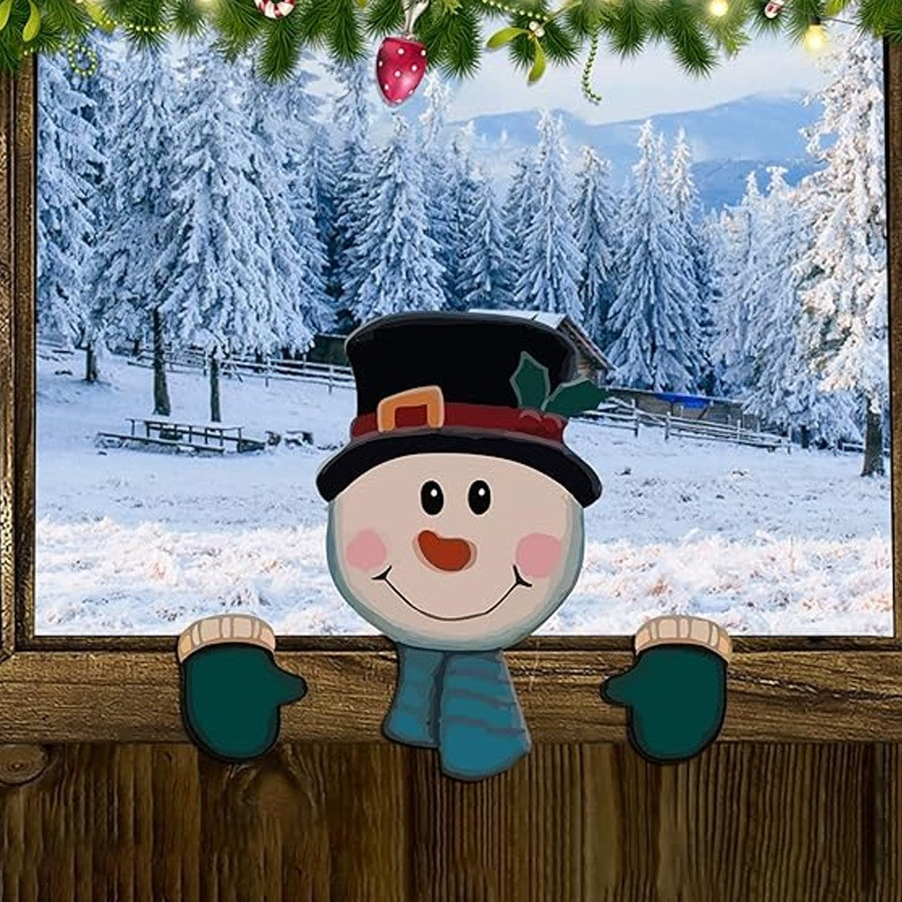 Christmas Fence Peeker Decoration Christmas Theme DIY Outdoor Garden Signs