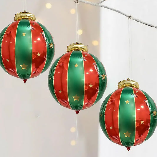 2x10Pcs Christmas Hanging Balloons Reusable Aluminum Foil Balloon Ornaments
