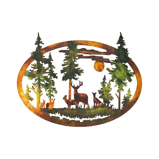 Deer Forest Metal Wall Art Decor for Office Home Wall Decorations Style1