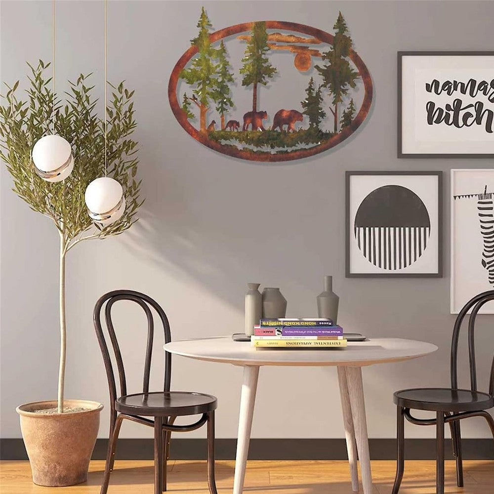 Bear Forest Metal Wall Art Decor for Office Home Wall Decorations Style2
