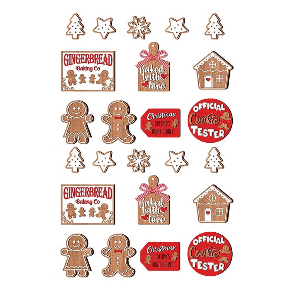 2 x 12Pcs Christmas Gingerbread Man Tiered Tray Decor Set Xmas Tree Hanging Ornaments