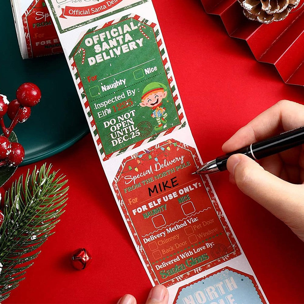 200Pcs/Roll Christmas Favor Packaging Sticker Labels Xmas Wrapping Decor-Style 1