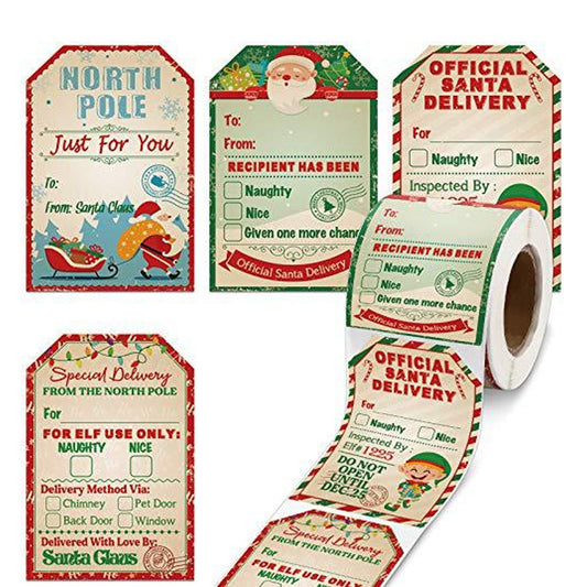 200Pcs/Roll Christmas Favor Packaging Sticker Labels Xmas Wrapping Decor-Style 2