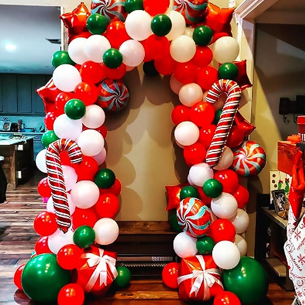 Christmas Balloon Garland Arch Kit Foil Balloon Christmas Party Decorations