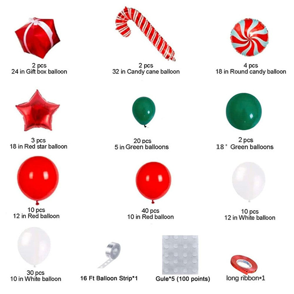 Christmas Balloon Garland Arch Kit Foil Balloon Christmas Party Decorations