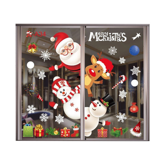 Christmas Window Stickers Static Cling Decal Xmas Party Wall Decor - Style 2
