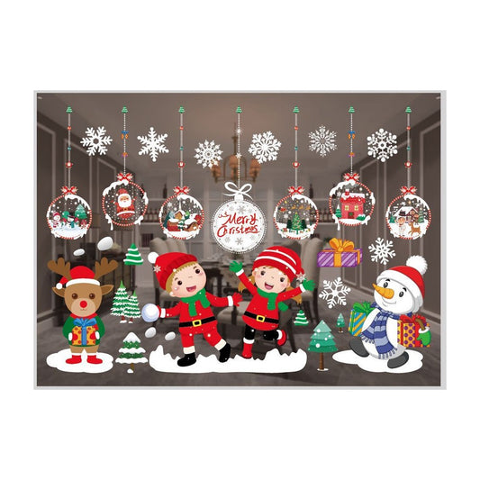 Christmas Window Stickers Static Cling Decal Xmas Party Wall Decor - Style 3