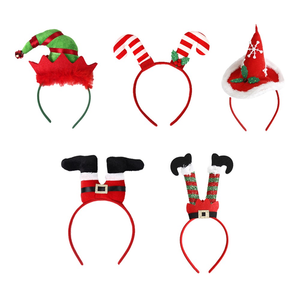 10Pcs Christmas Headbands Head Hoop Dress Up Party Props Hair Accessories for Women Girls
