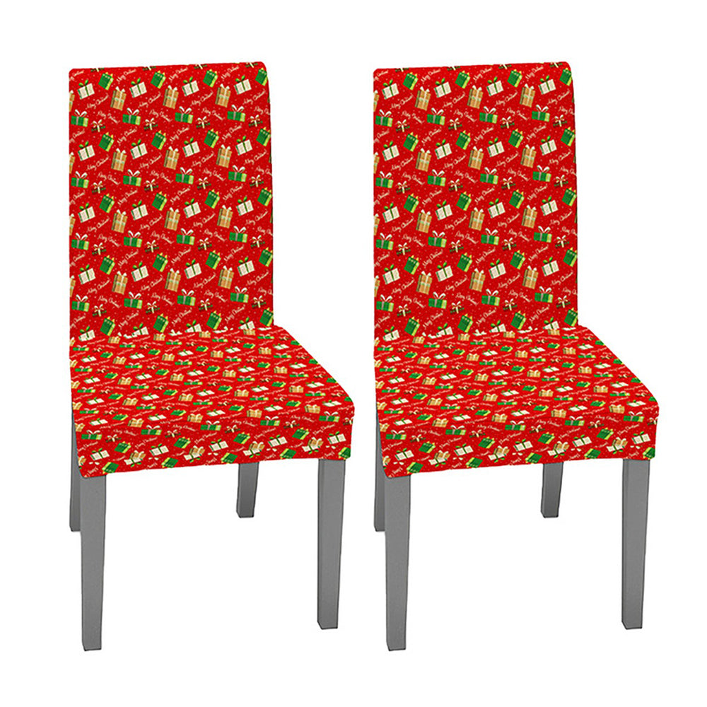 2X Christmas Chair Cover Xmas Chair Slipcover Dining Chair Protector Style3