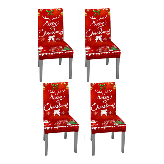 4X Christmas Chair Cover Xmas Chair Slipcover Dining Chair Protector Style4