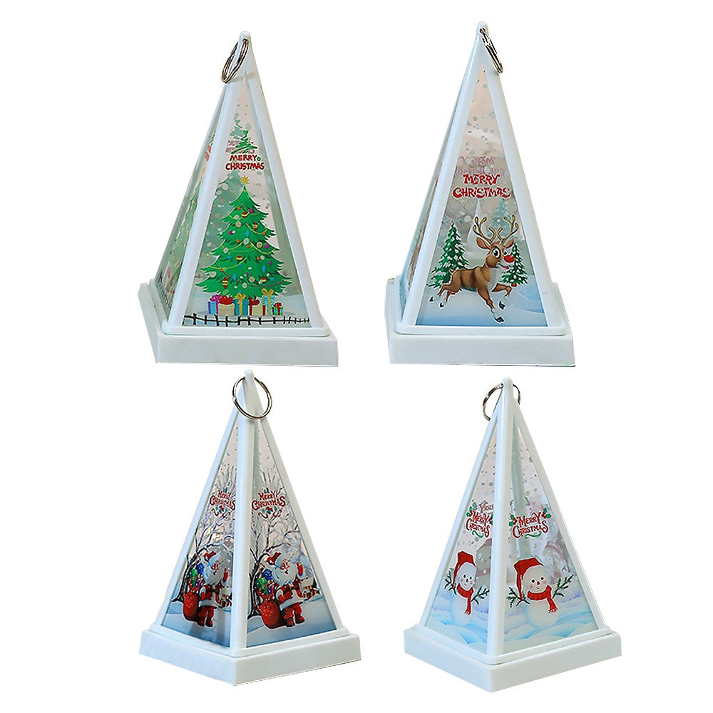 4Pcs Christmas Night Light Xmas Desktop Decorative Lamp with Hanging Ring