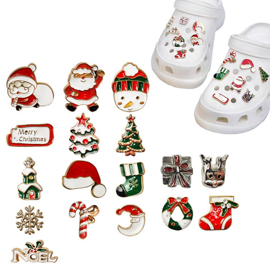 17pcs Christmas Shoes Decoration Shoe Charms for Men Women Adult Party Holiday