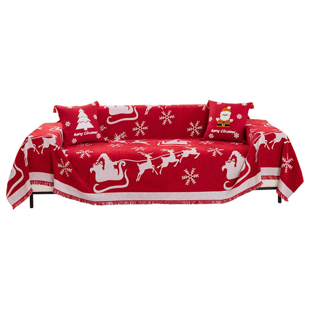 130x180cm Christmas Sofa Cover Sofa Blanket Couch Protector Slipcover - Style 1