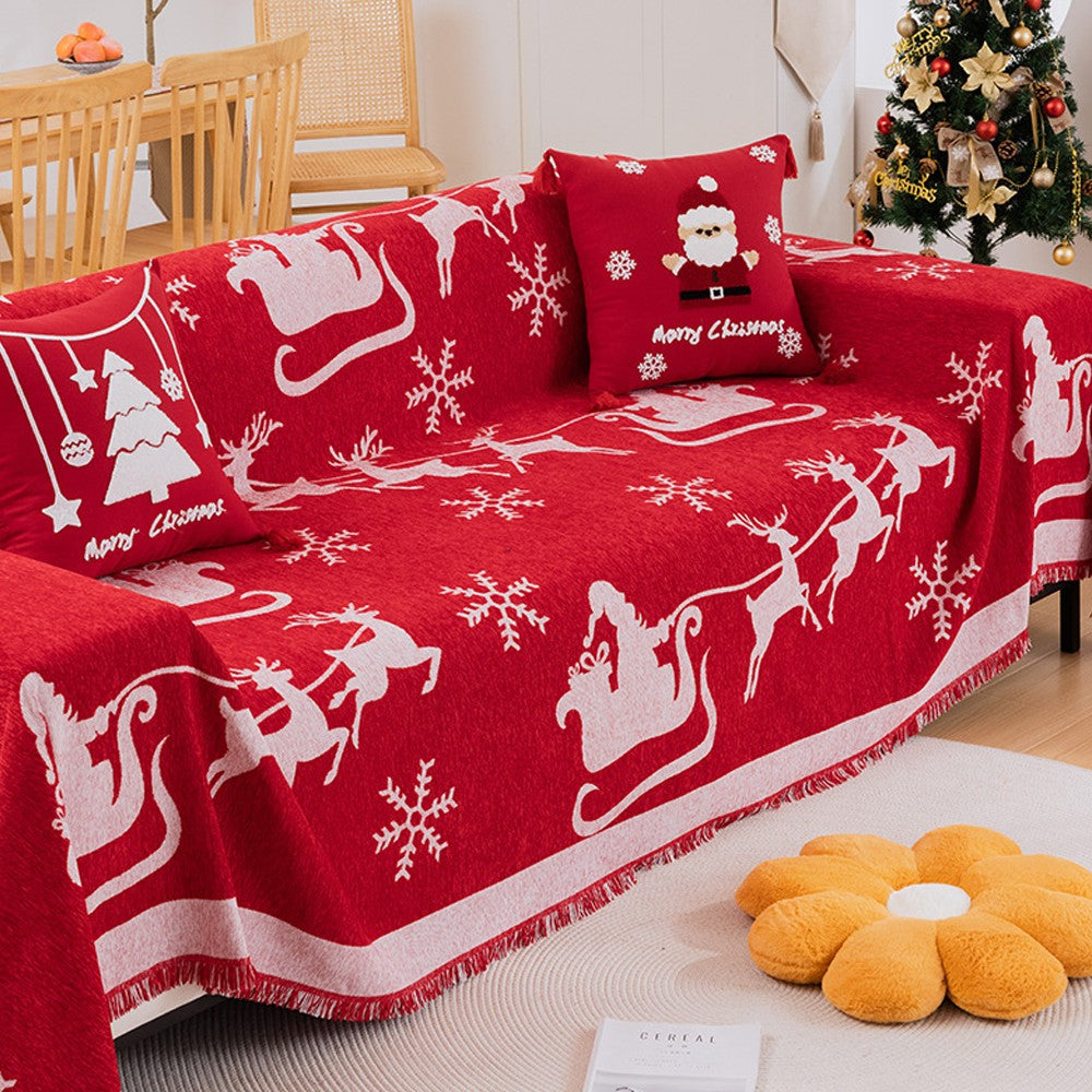 180x180cm Christmas Sofa Cover Sofa Blanket Couch Protector Slipcover - Style 1