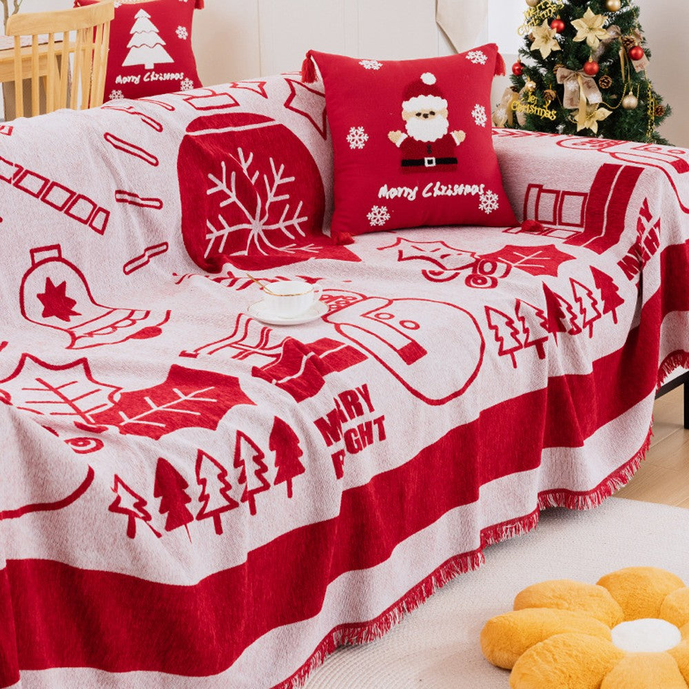 180x180cm Christmas Sofa Cover Sofa Blanket Couch Protector Slipcover - Style 2