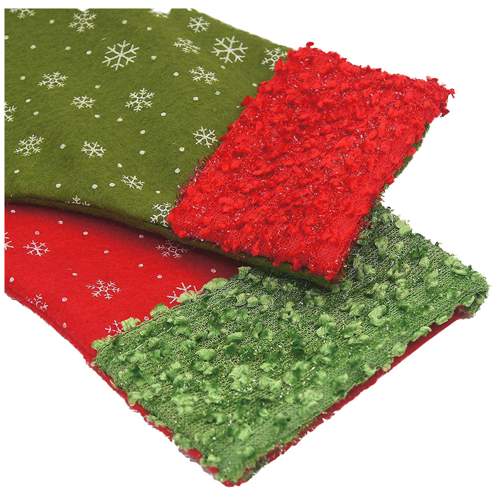 12Pcs Christmas Stockings Christmas Tree Hanging Ornament Snowflake Xmas Decor