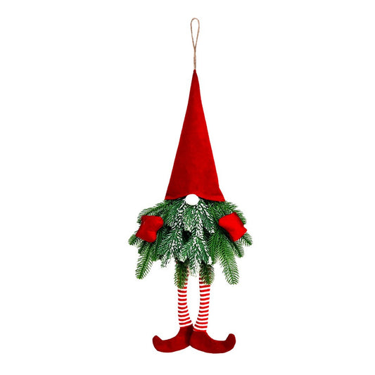 1Pc Christmas Tree Gnomes Ornament Long-legged Elf Door Hanging Wreath Pendant Xmas Decor
