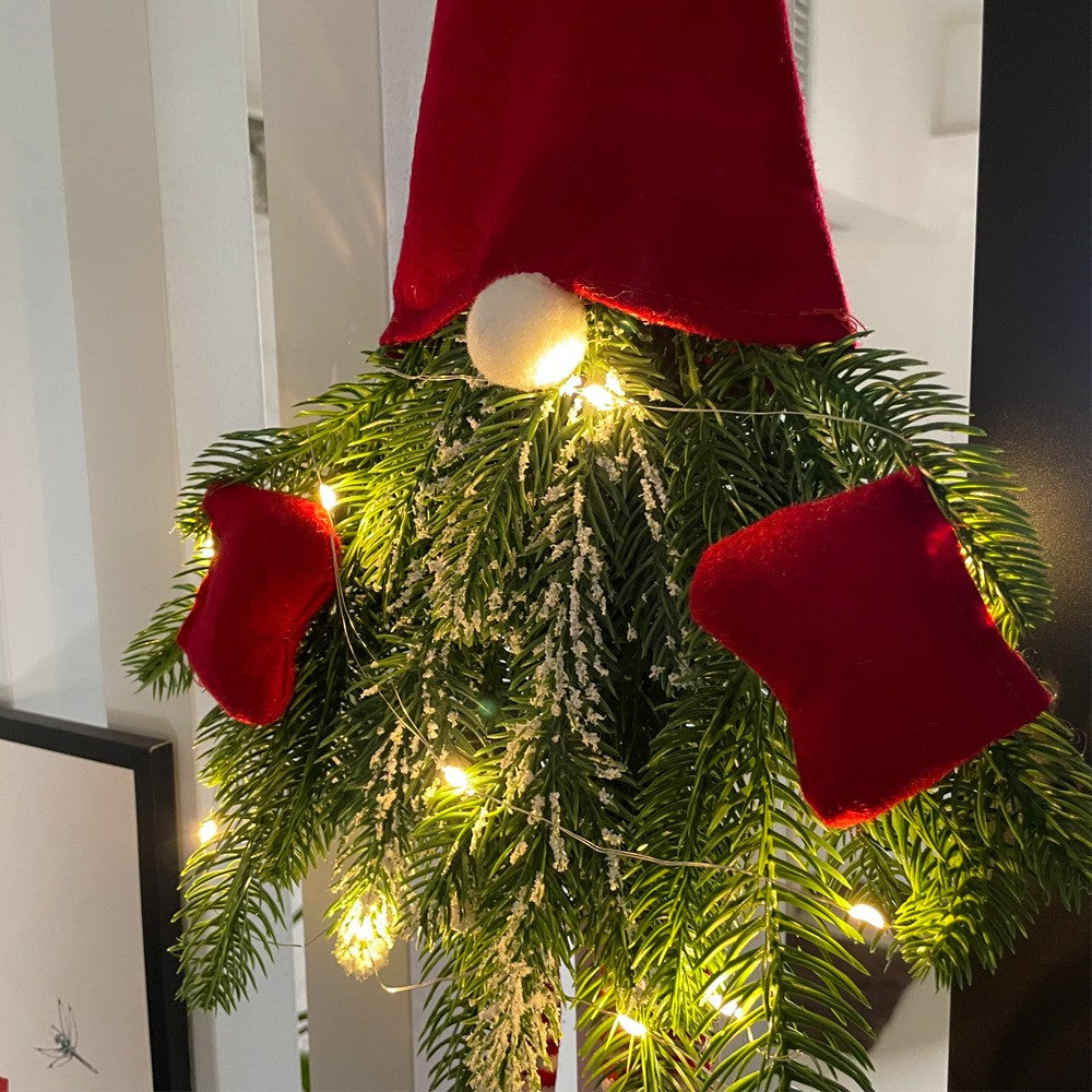 2Pcs Christmas Tree Gnomes Ornament Long-legged Elf Door Hanging Wreath Pendant Xmas Decor