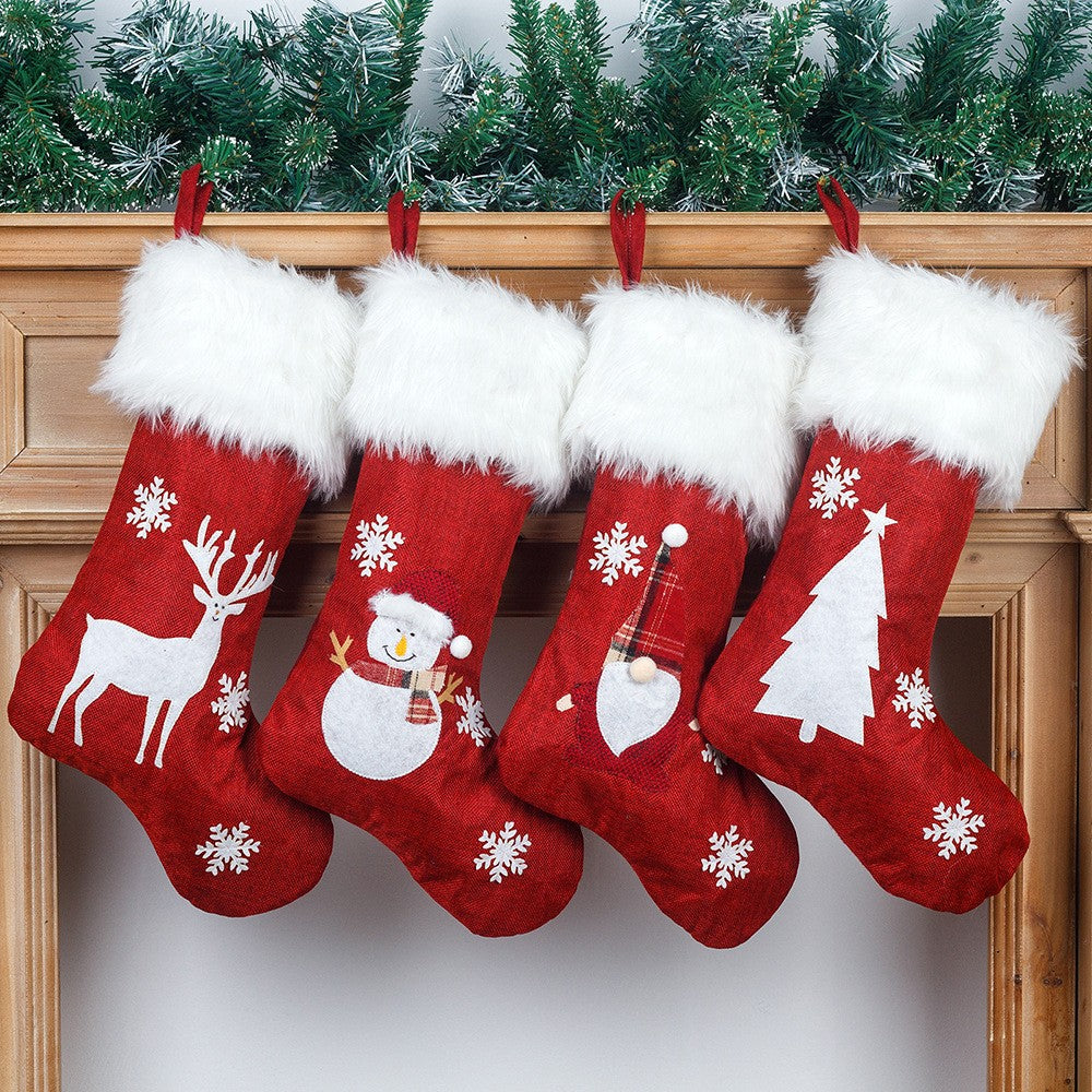 Christmas Stocking with Lights Pendant Sock for Home Party Decor - Elk