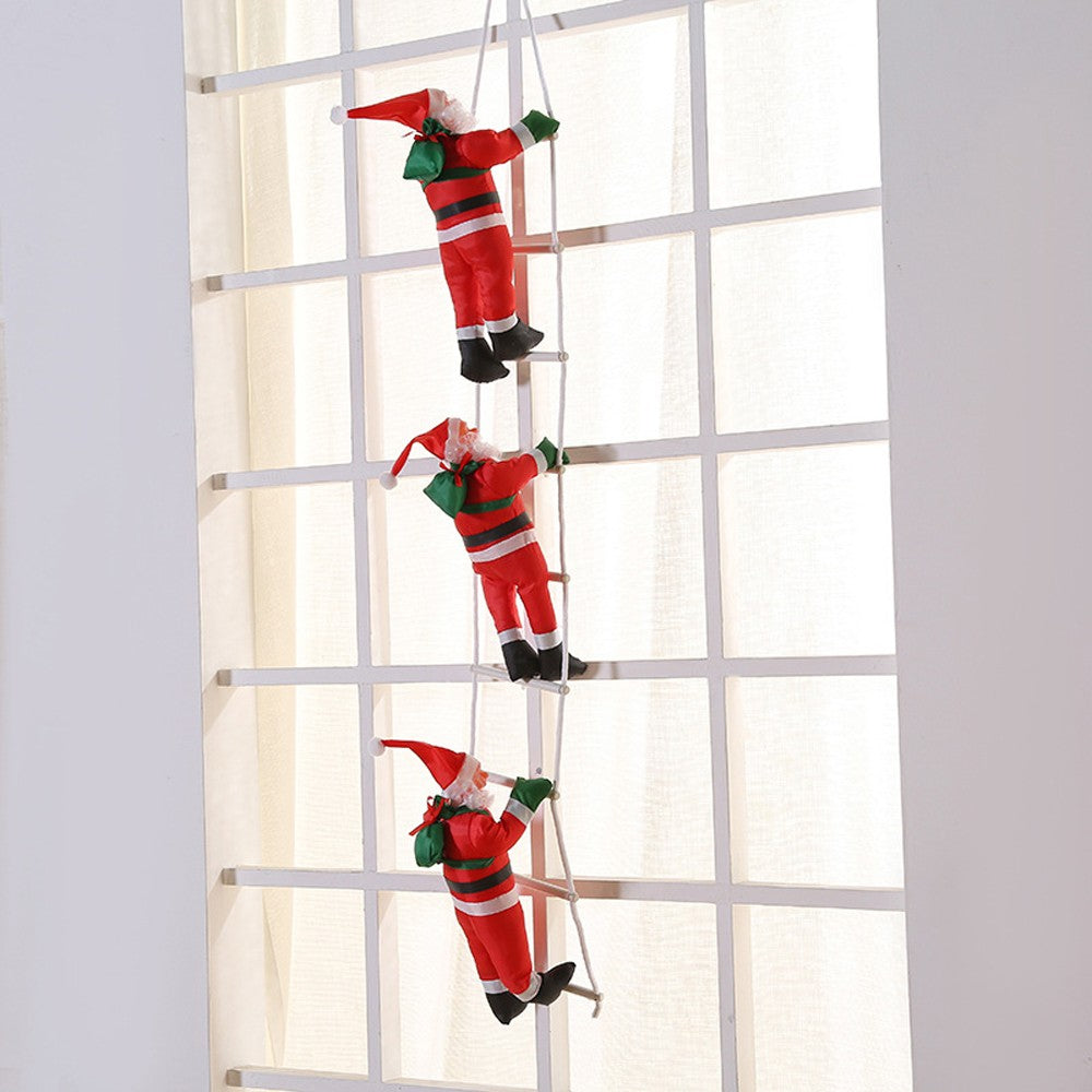 Santa Claus Climbing on Rope Ladder Christmas Pendant - Style 3