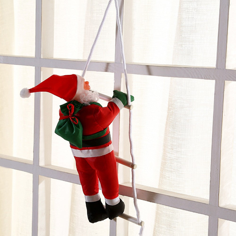 Santa Claus Climbing on Rope Ladder Christmas Pendant - Style 1